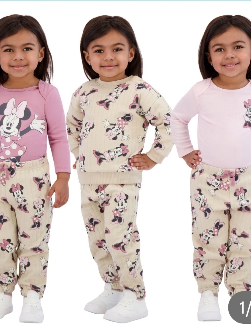 (Ew)Disney  Character Baby Minnie Mouse  4piece Ribbed Set
